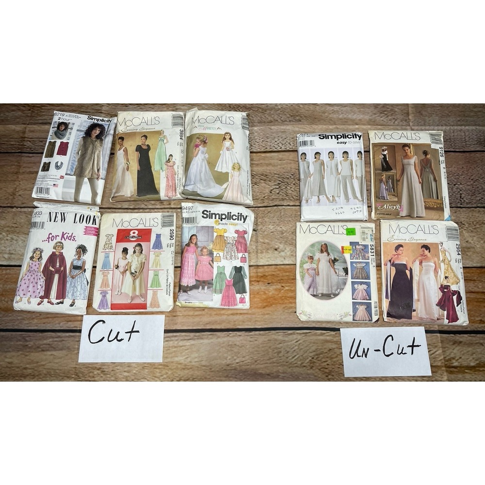 Formal Dress Patterns Vint. Lot Of 10 Adult & Children's Size Girls 3- Womens 24 - Picture 2 of 6
